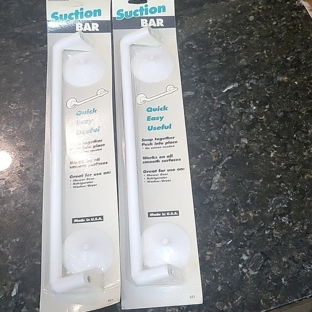 Vintage NIB Set of 2 InterDesign Suction Bar, White